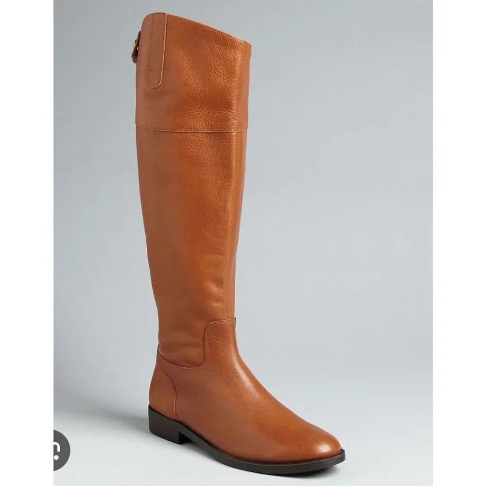 Ralph Lauren Tan Brown Jenessa Leather boots size 6 riding boots